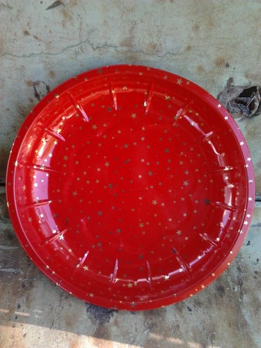 Roter weihnachtsteller - roter, (blech)