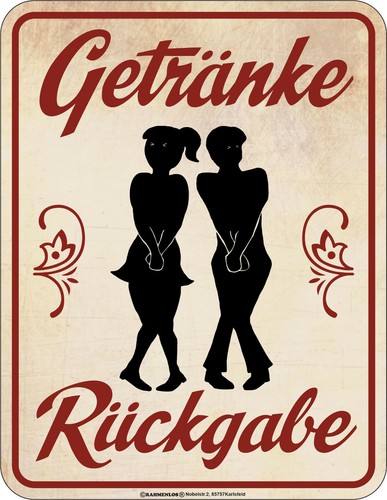 Schild getränke rückgabe - wc-schild, getränke-rückgabe