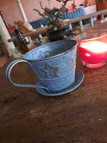 Blech zink tasse - deko, sterne