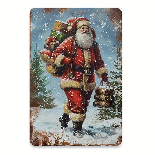 Blechschild weihnachtsmann - blechschild,