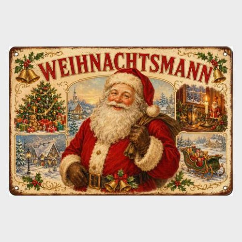 Blechschild weihnachtsmann - blechschild,