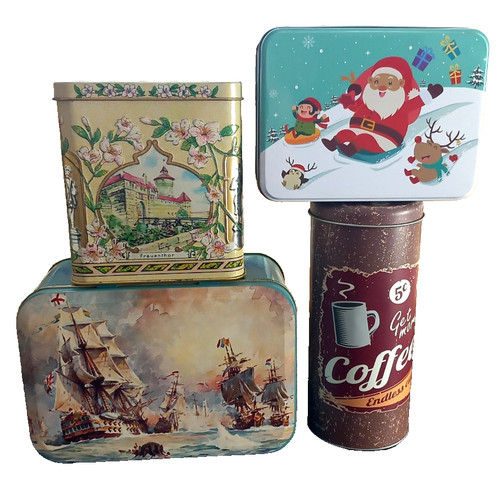 Vintage blechdosen set 4tlg - vintage,